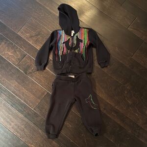 True Religion baby 24 months Black Hoodie and Pants Set